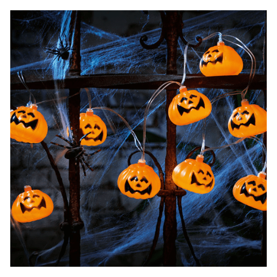 Halloween String Lights Dekoratif Pilli Aydınlatma Bal Kabağı Temalı