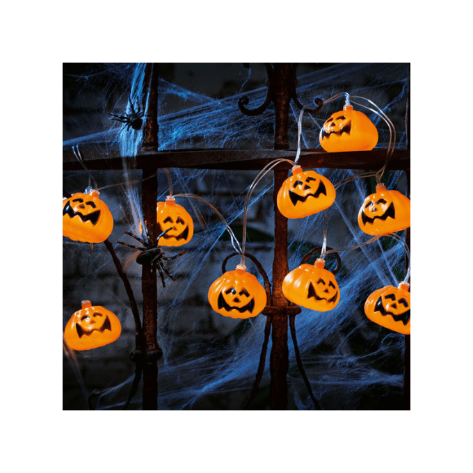 Halloween String Lights Dekoratif Pilli Aydınlatma Bal Kabağı Temalı