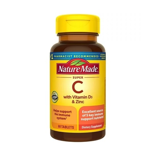 Nature Made Super C with Vitamin D3 & Zinc 60 Tablets