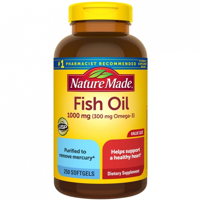 Nature Made 1000 mg Fish Oil Balık Yağı 300mg Omega-3 250 Yumuşak Kapsül