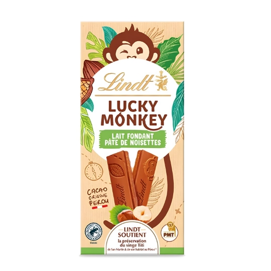 Lindt Lucky Monkey Melting Milk Hazelnut Paste 100g