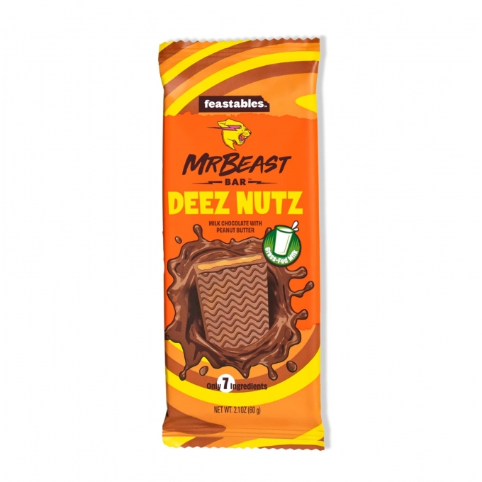 Feastables Mr Beast Deez Nutz - Milk Chocolate with Peanut Butter 60g