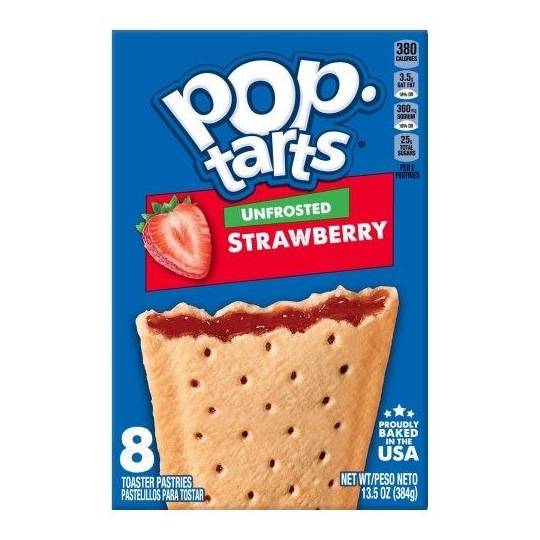 Pop Tarts Unfrosted Strawberry 384 Gr