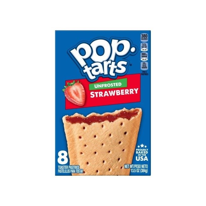 Pop Tarts Unfrosted Strawberry 384 Gr