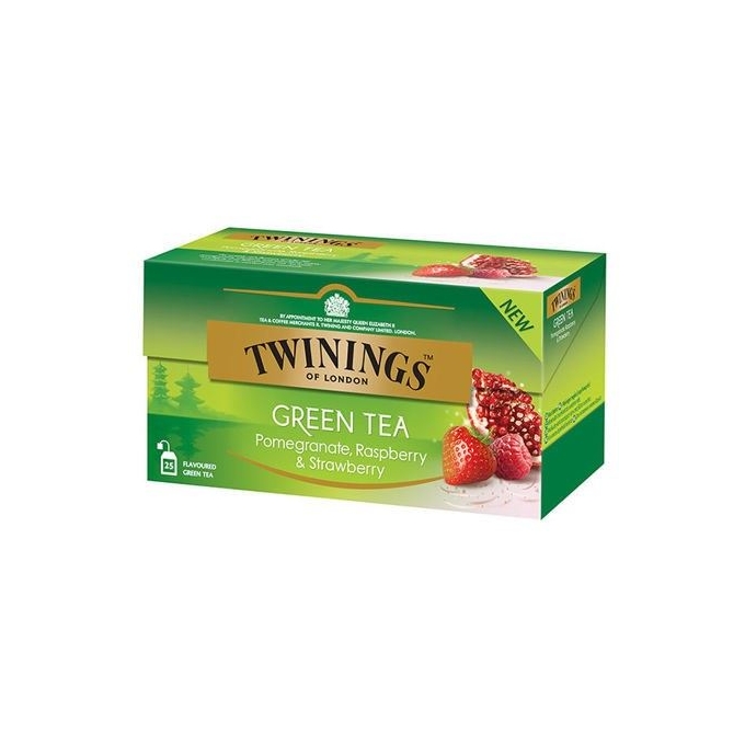 TWININGS GREEN TEA POMEGRANATE RASPBERRY & STRAWBERRY 37,5g