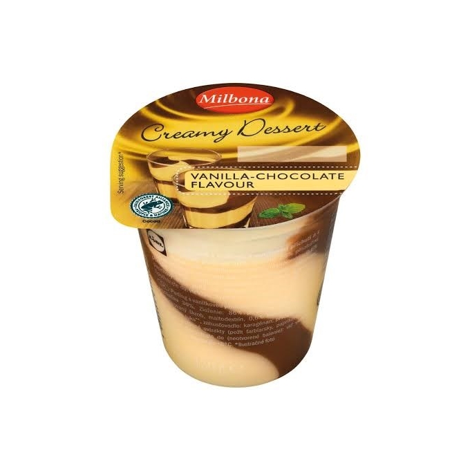 Milbona Creamy Dessert Vanilla-Chocolate Flavour Pudding 150g