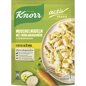 Knor Veggi Muschelnudeln, Frühlingsgemüse Vegan Sebzeli Makarna Sos 155g