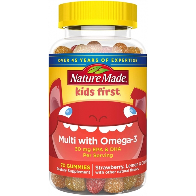  Nature Made Kids First Multi + Omega 3a-3 Gummies, 70 Çocuklar için