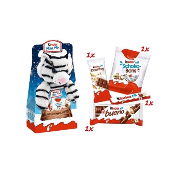  Kinder Maxi Mix 4 Farklı Çikolata Kutusu Çizgili Ayı Peluş 133 g