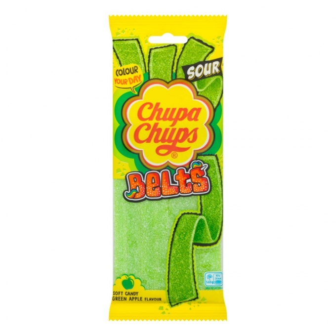 Chupa Chups Belts Sour Green Apple Flavour 90g