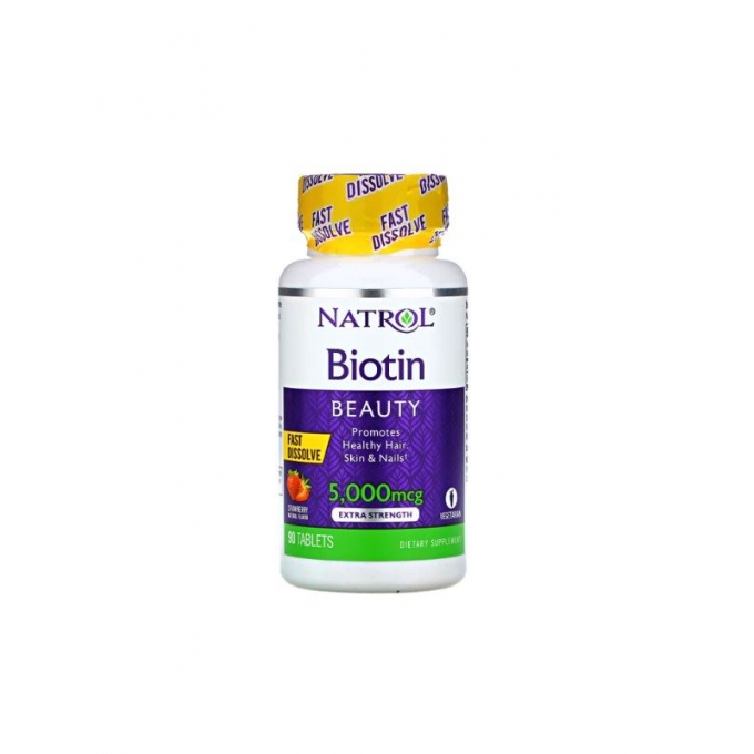  Natrol Biotin Strawberry 5,000 mcg  90 Tablets