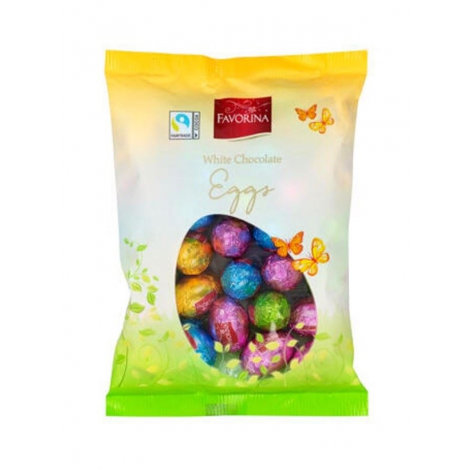 Favorina Renkli Yumurta Figürlü Beyaz Paskalya Çikolatası 200 g