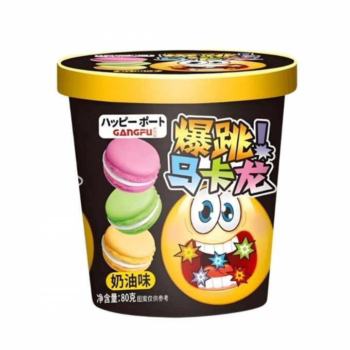 Gangfu Crispy Macarons with Cream Flavor and Popping Effect 80g