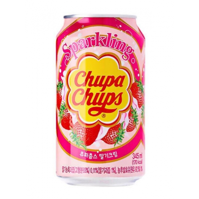 Chupa Chups Sparkling Strawberry Cream Flavour 345 ml