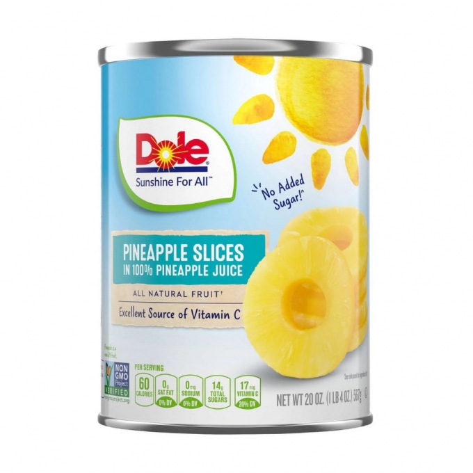 Dole Pineapple Slices in 100% Pineapple Juice 567g