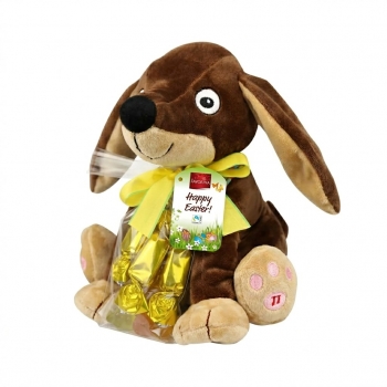 Favorina Happy Easter! Müzikli Hareketli Peluş Köpek ve Sütlü Çikolatalar 82g