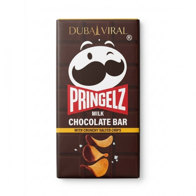 Pringelz Milk Chocolate Bar with Crunchy Salted Chips 140g
