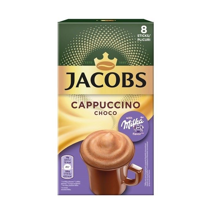 Instant Coffee, Cappuccino Milka, Jacobs (8pcs) 144 g 
