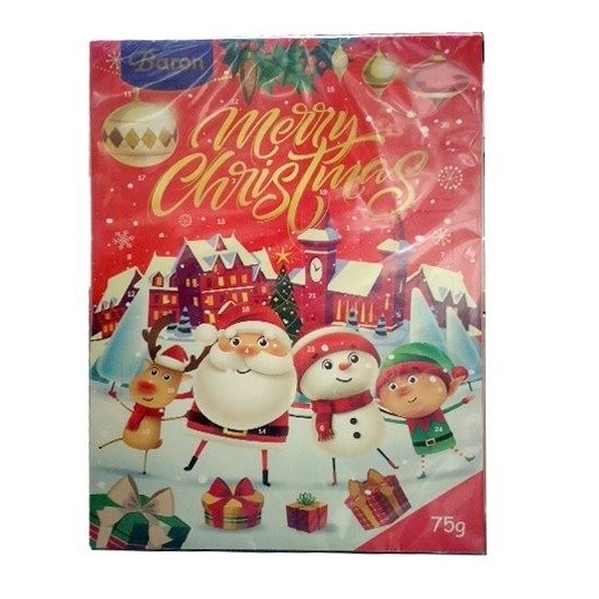 Baron Merry Christmas Takvim Çikolata 75gr-Kırmızı