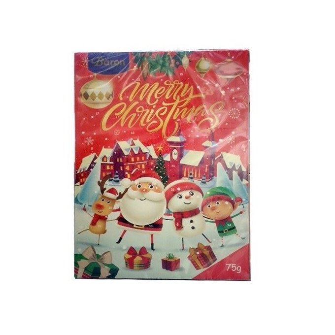 Baron Merry Christmas Takvim Çikolata 75gr-Kırmızı