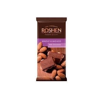 Roshen Whole Almonds Milk Chocolate 90gr