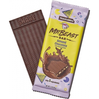 Feastables Mr Beast Almond Chocolate with Almond Chunks 60g