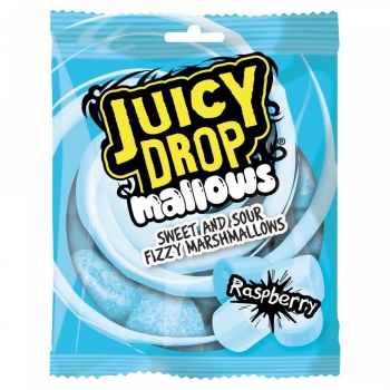 Juicy Drop Mallows Raspberry Sweet and Sour Fizzy Marshmallows 100g 