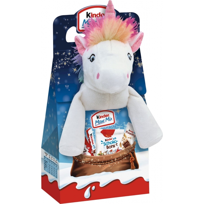 Kinder Maxi Mix 4 Farklı Çikolata Kutusu Unicorn Peluş 133g