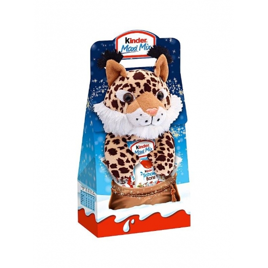 Kinder Maxi Mix 4 Farklı Çikolata Kutusu Leopar Peluş 133g