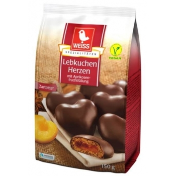Weiss Lebkuchen Herzen Zartbitter 150gr