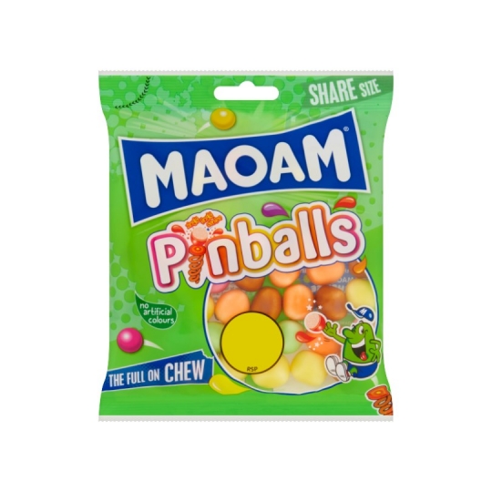 Maoam Pinballs - Fruit and Cola Flavour Chewy Sweets 140g