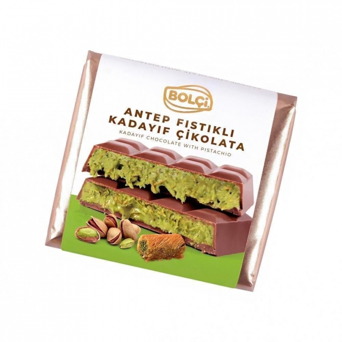 Bolçi Antep Fıstıklı Kadayıf Dolgulu Sütlü Dubai Çikolatası 100g