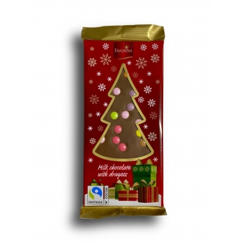 Favorina Christmas Milk Chocolate With Dragees  Kırmızı Paket 100 g