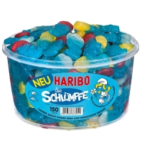 Haribo Schlümpfe Erdbeer Himbeer und Zitrone gelatinefrei 1350g