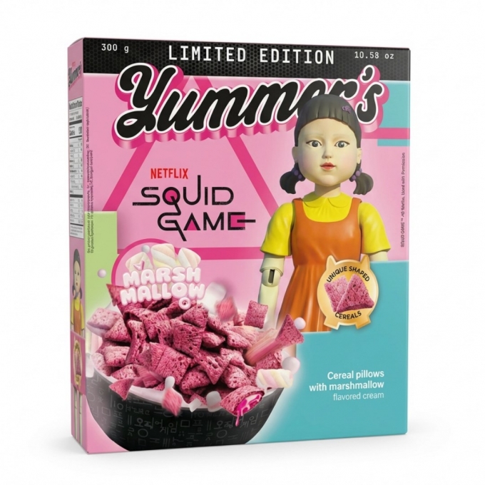 Yummer's Squid Game - Cereal Pillows with Marsmallow Flavored Cream 300g