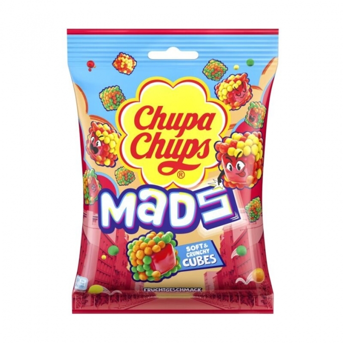 Chupa Chups Mads Soft & Crunchy Cubes Fruit Flavored 115g