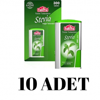 Takita Stevia Tablet Tatlandırıcı 300 Tablet  × 10 Paket