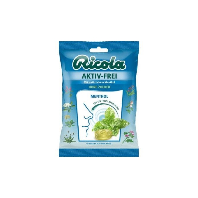Ricola Aktiv-Frei Bonbons Zuckerfrei  Şekersiz Menthol Bonbon Şeker 75g