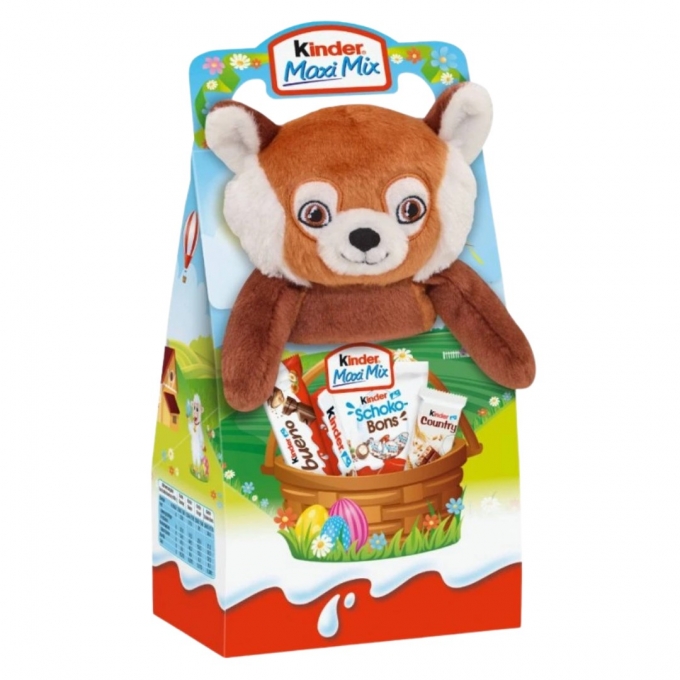 Kinder Maxi Mix Paskalya Peluş Kızıl Panda 4 Farklı Çikolata 133g