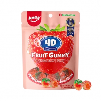 Amos 4D Fruit Gummy Strawberry Burst 54g
