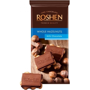 Roshen Whole Hazelnuts Milk Chocolate Fındıklı Sütlü Çikolata  90gr