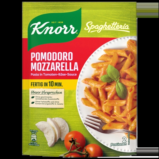 Knorr Vegan Pomodoro mozzarella Pasta Tomaten Mozzarella Sauce Domates Mozzarella Makarna sos 163g