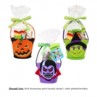 Windel Halloween Temalı Keçe Sepette Çikolata ve Şekerlemeler 94g