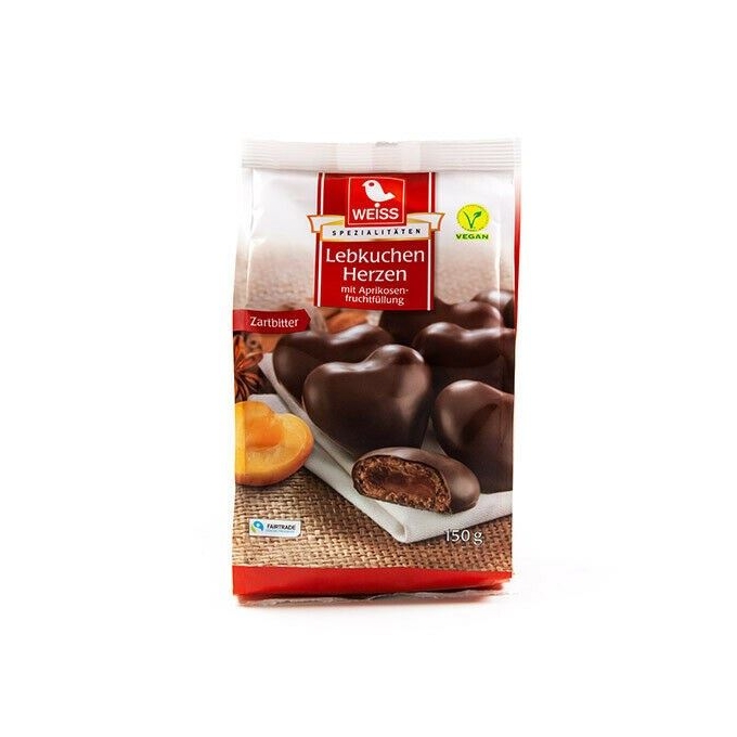 Weiss Lebkuchen Herzen Zartbitter 150gr