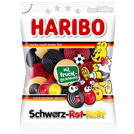 Haribo Schwarz Rot Rollt 175 gr