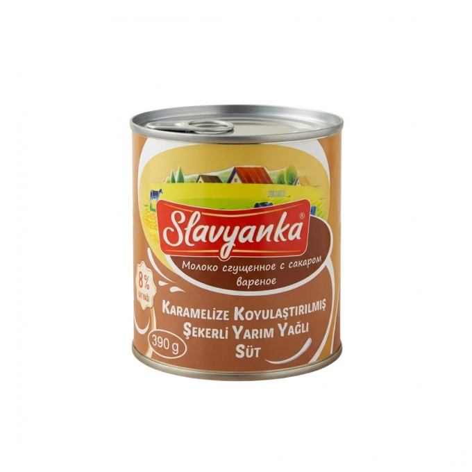 Slavyanka Karamelize Koyulaştırılmış Şekerli Yarım Yağlı Süt 390g