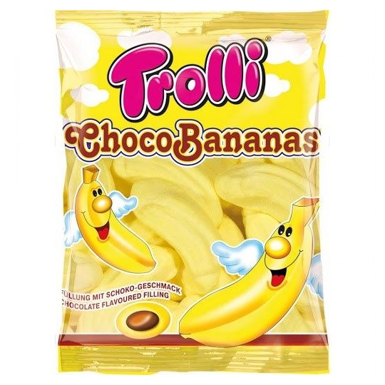 Trolli ~ Marshmallow Bananas with a Milk Chocolate filling Çikolata Dolgulu Şekerleme 150gr