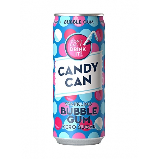 Candy Can Sparkling Bubble Gum Drink Zero Sugar 330 ml