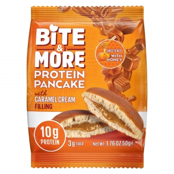 Bite & More Caramel Flavored Cream Filling Protein Pancake 50g