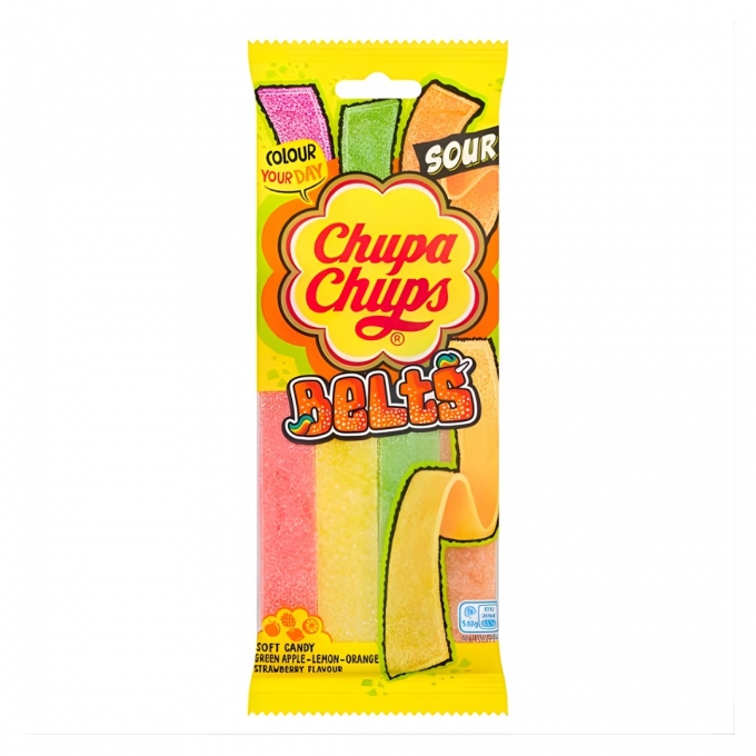 Chupa Chups Belts Sour Mix Fruit Flavour 90g